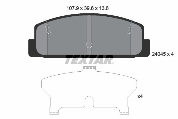 Комплект тормозных колодок, дисковый тормоз TEXTAR 2404501