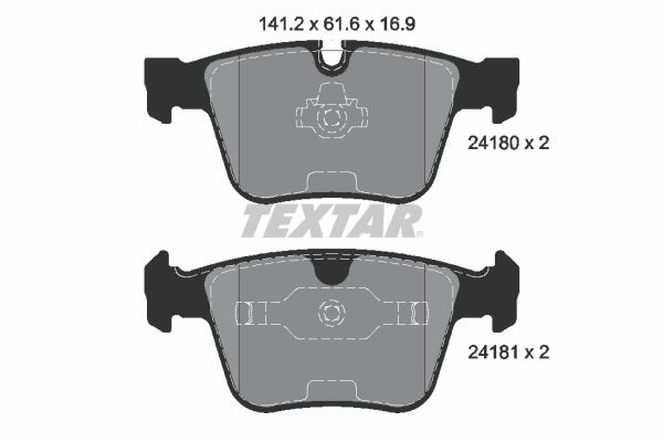 Комплект тормозных колодок, дисковый тормоз TEXTAR 2418001