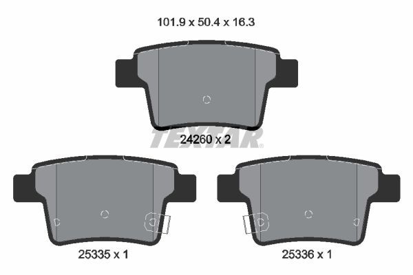Комплект тормозных колодок, дисковый тормоз TEXTAR 2426001