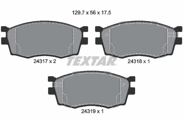 Комплект тормозных колодок, дисковый тормоз TEXTAR 2431701