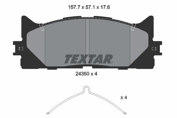 Комплект тормозных колодок, дисковый тормоз TEXTAR 2435001