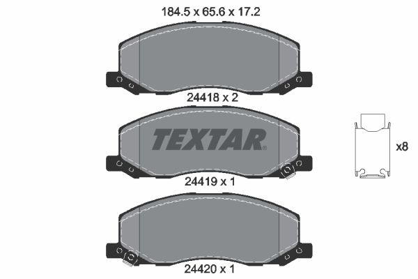 Комплект тормозных колодок, дисковый тормоз TEXTAR 2441801