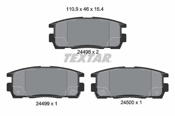 Комплект тормозных колодок, дисковый тормоз TEXTAR 2449801