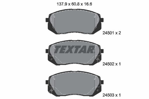 Комплект тормозных колодок, дисковый тормоз TEXTAR 2450101