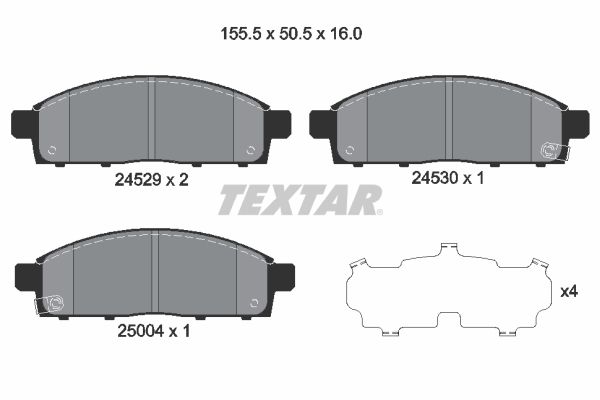 Комплект тормозных колодок, дисковый тормоз TEXTAR 2452901