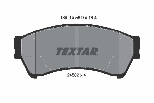 Комплект тормозных колодок, дисковый тормоз TEXTAR 2458201