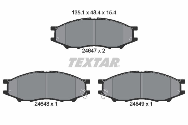 Комплект тормозных колодок, дисковый тормоз TEXTAR 2464701