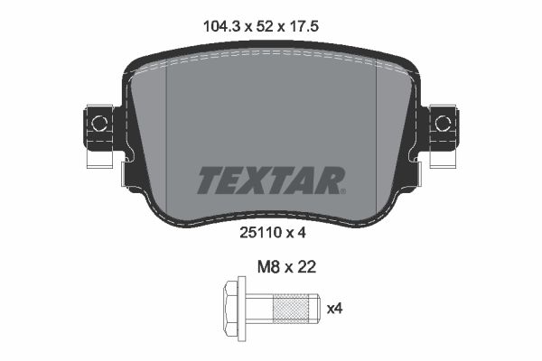 Комплект тормозных колодок, дисковый тормоз TEXTAR 2511003