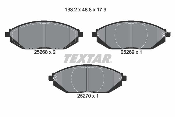 Комплект тормозных колодок, дисковый тормоз TEXTAR 2526801