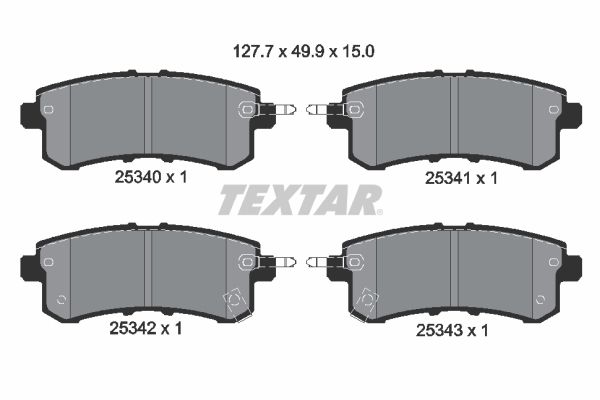 Комплект тормозных колодок, дисковый тормоз TEXTAR 2534001