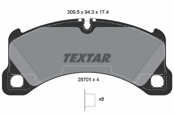 Комплект тормозных колодок, дисковый тормоз TEXTAR 2570101