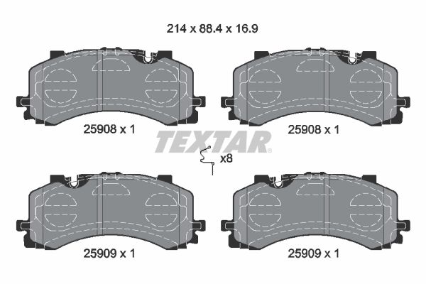Комплект тормозных колодок, дисковый тормоз TEXTAR 2590801