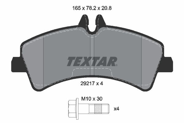 Комплект тормозных колодок, дисковый тормоз TEXTAR 2921702