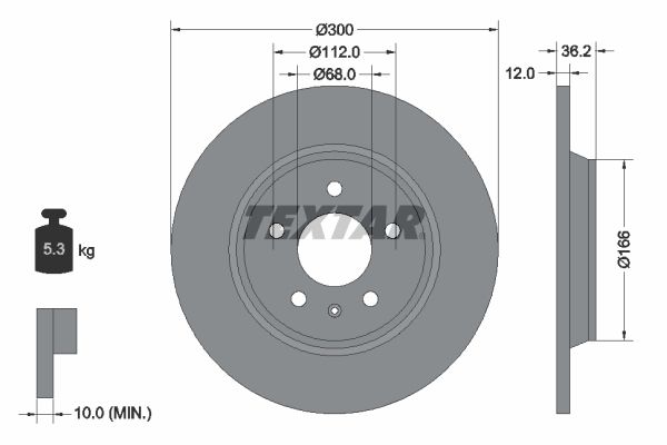Тормозной диск TEXTAR 92160103