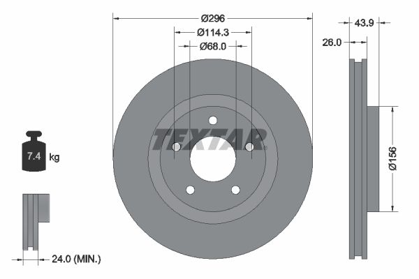 Тормозной диск TEXTAR 92167405