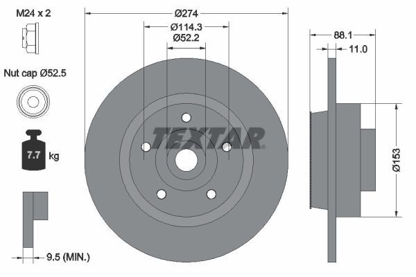 Тормозной диск TEXTAR 92232603