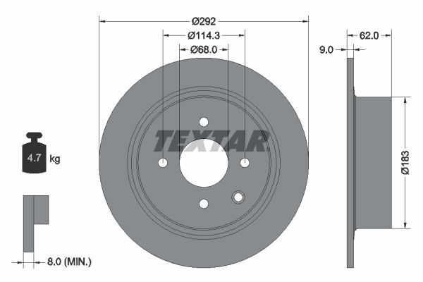 Тормозной диск TEXTAR 92234303