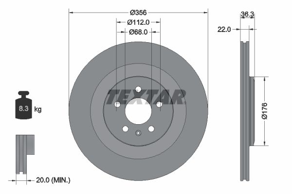 Тормозной диск TEXTAR 92241803