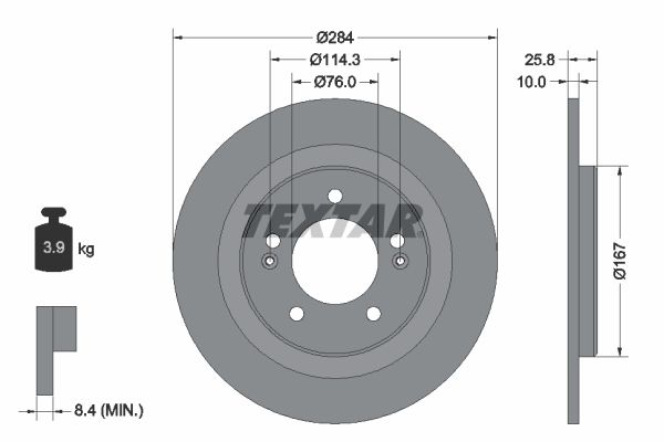 Тормозной диск TEXTAR 92252703