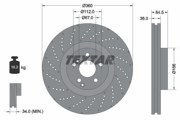 Тормозной диск TEXTAR 92260305