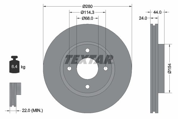 Тормозной диск TEXTAR 92269203