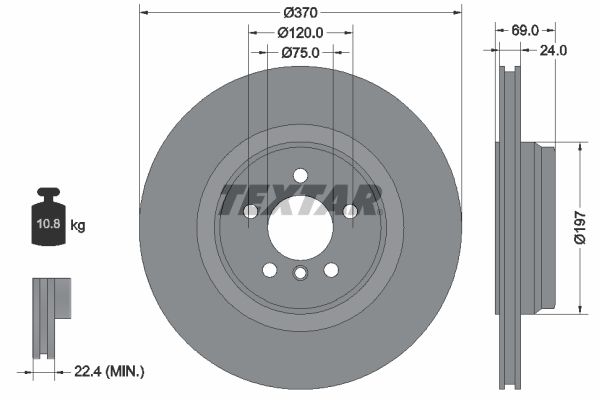 Тормозной диск TEXTAR 92270003