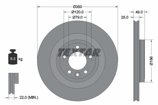 Тормозной диск TEXTAR 92278403