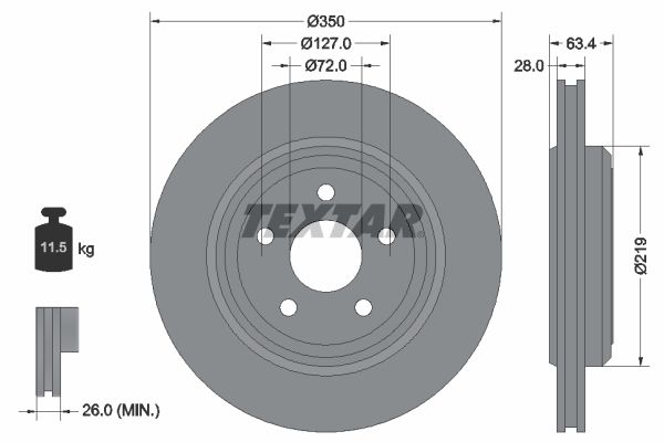 Тормозной диск TEXTAR 92282003