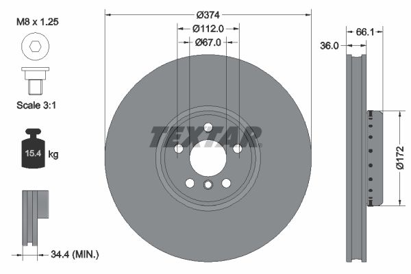 Тормозной диск TEXTAR 92290325