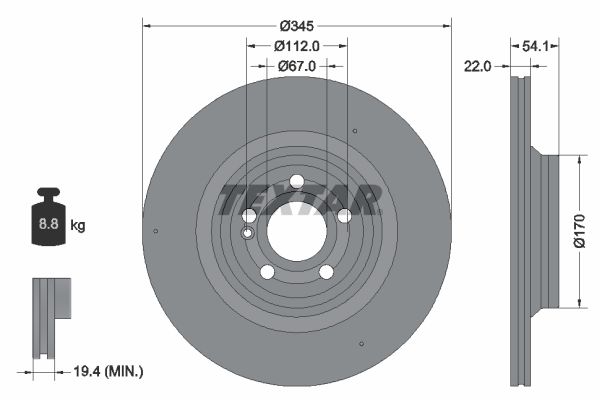 Тормозной диск TEXTAR 92307005