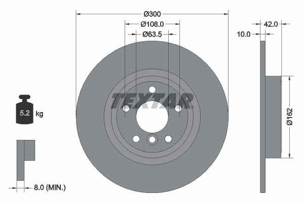 Тормозной диск TEXTAR 92309505