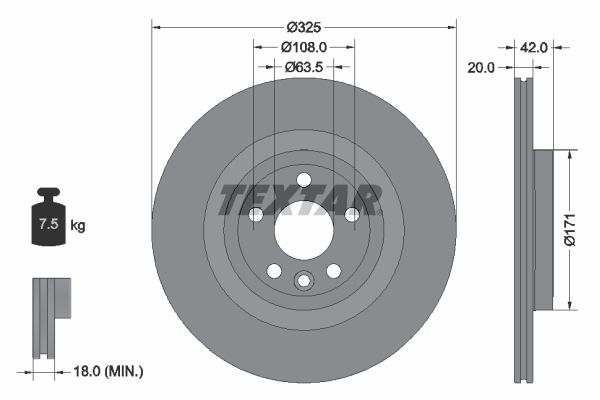 Тормозной диск TEXTAR 92314305