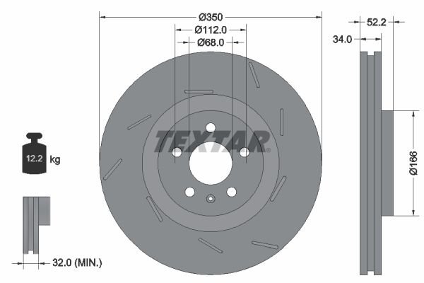 Тормозной диск TEXTAR 92319105