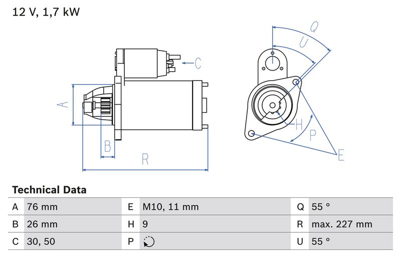 Стартер BOSCH 0986023940