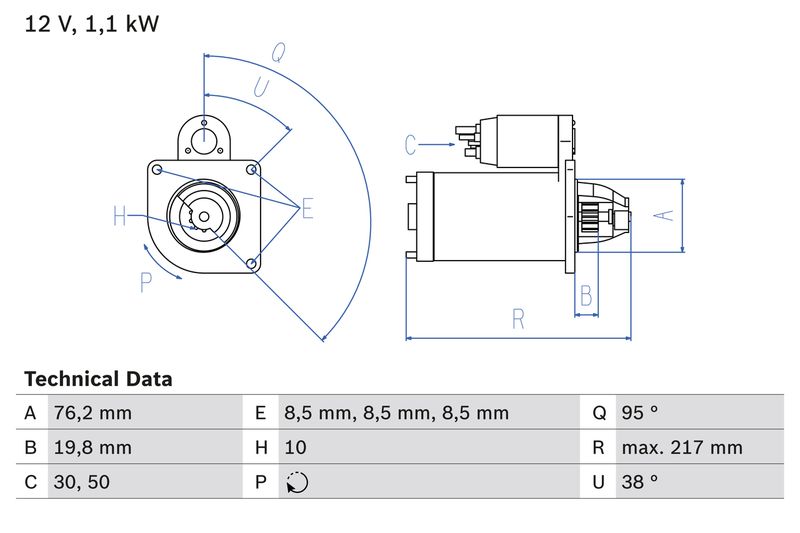 Стартер BOSCH 0986029150