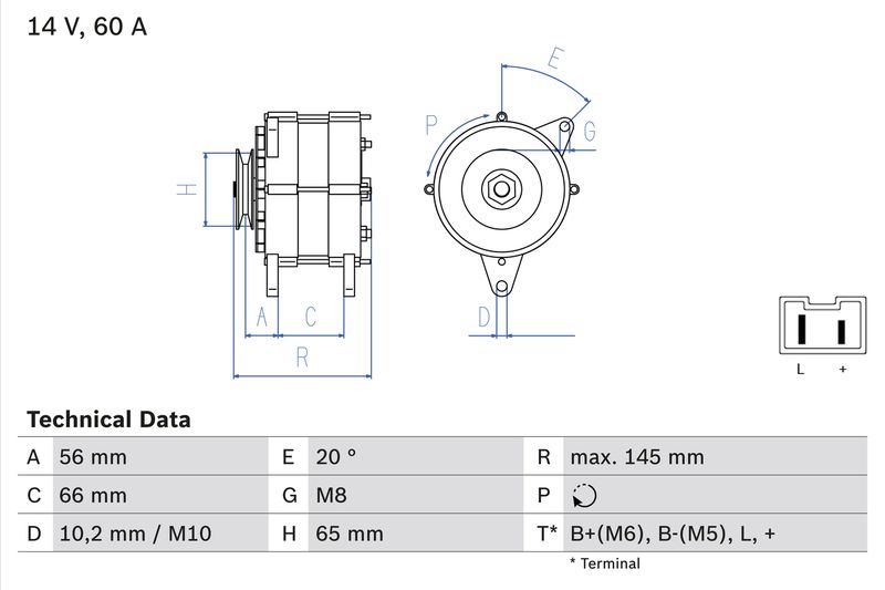 Генератор BOSCH 0986037321
