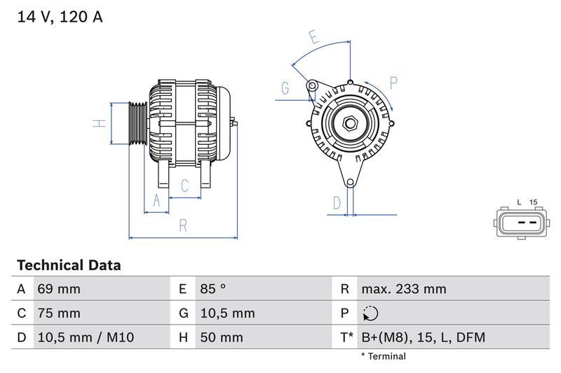 Генератор BOSCH 0986041810