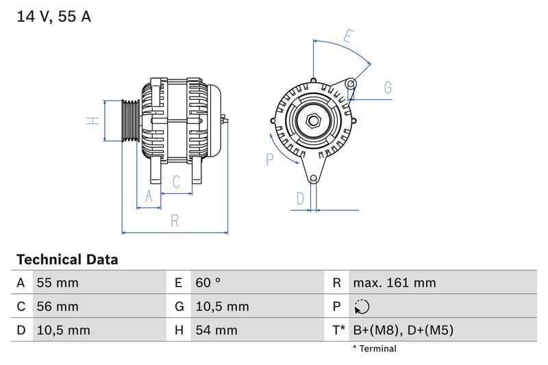 Генератор BOSCH 0986041820