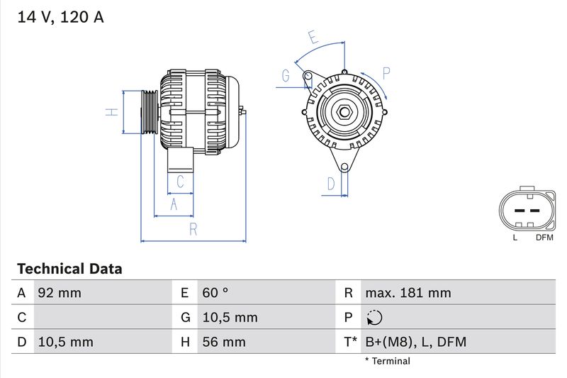 Генератор BOSCH 0986042550