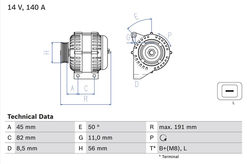 Генератор BOSCH 0986042840