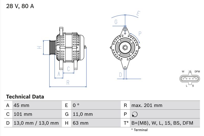 Генератор BOSCH 0986046290
