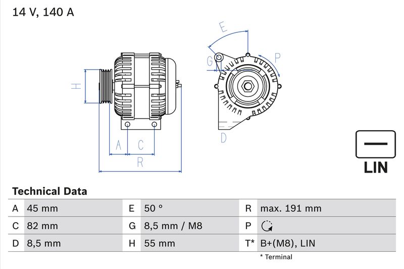 Генератор BOSCH 0986047380