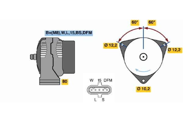 Генератор BOSCH 0986047430