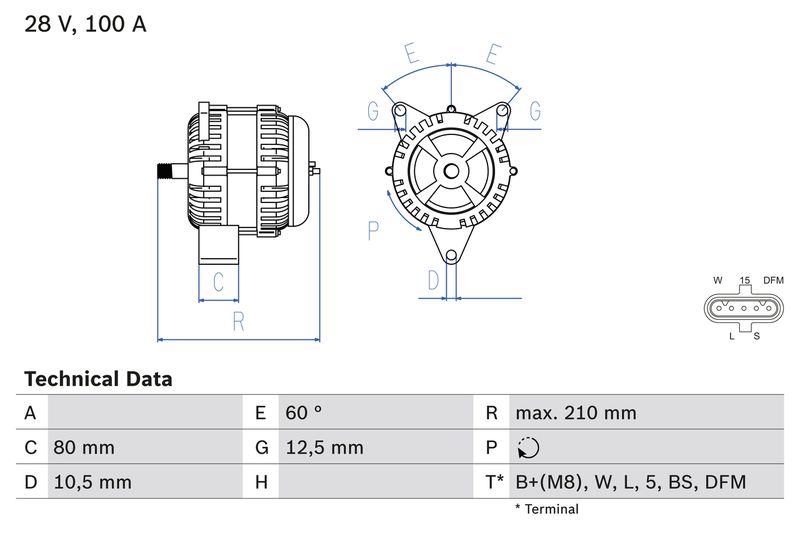 Генератор BOSCH 0986048110
