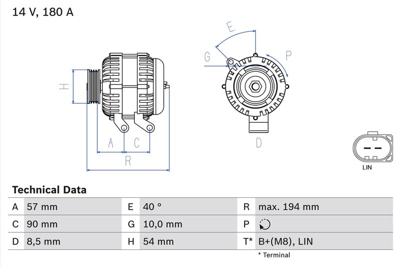 Генератор BOSCH 0986048400