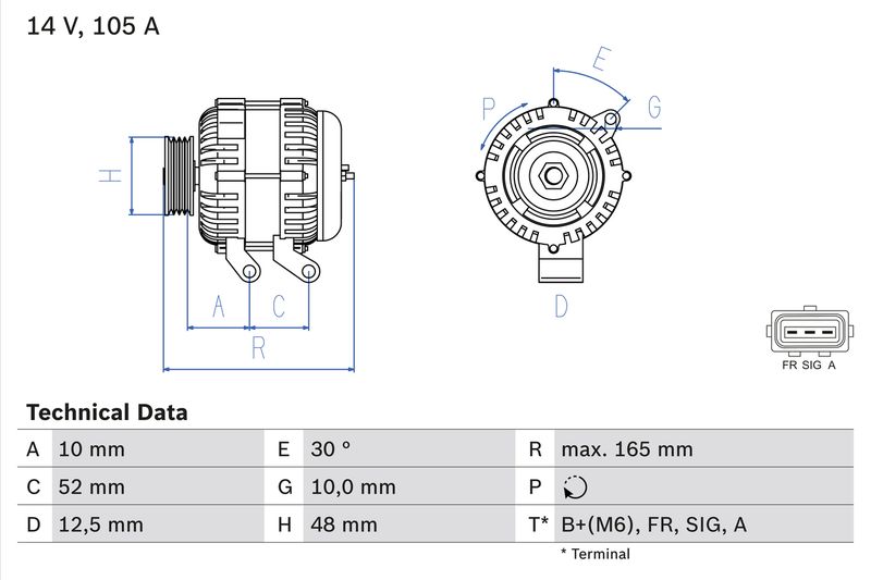 Генератор BOSCH 0986080440