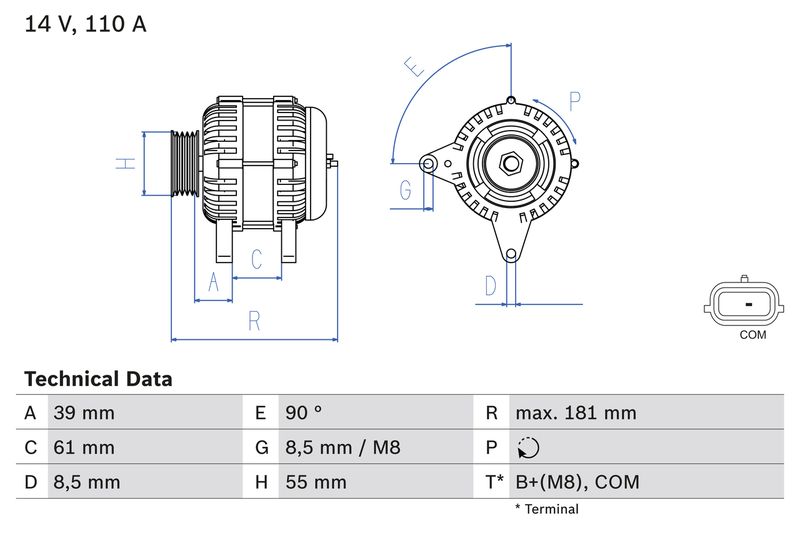 Генератор BOSCH 0986080800