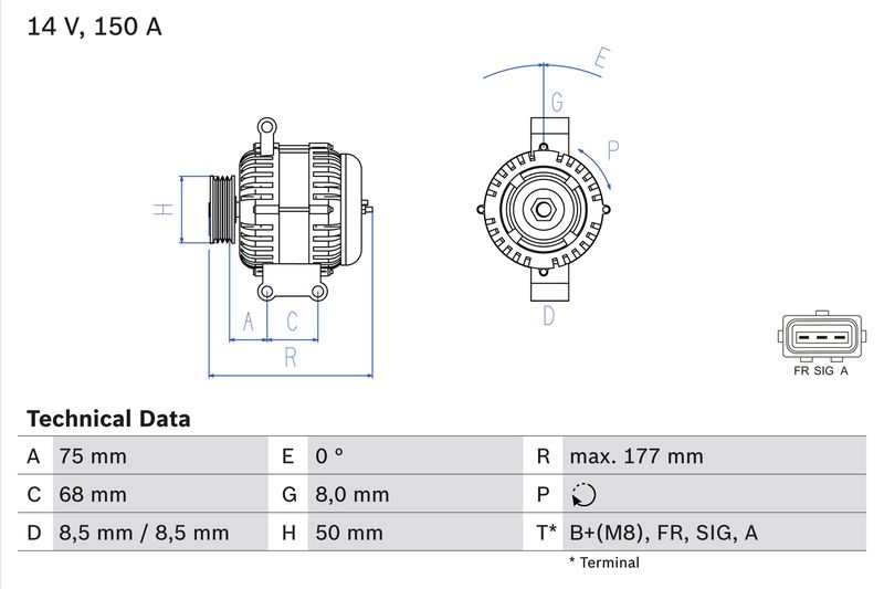 Генератор BOSCH 0986082590