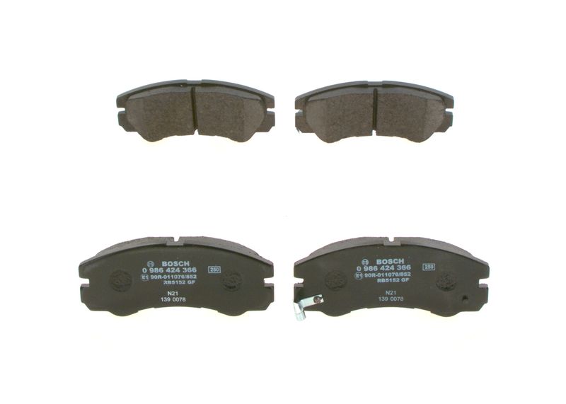 Комплект тормозных колодок, дисковый тормоз BOSCH 0986424366