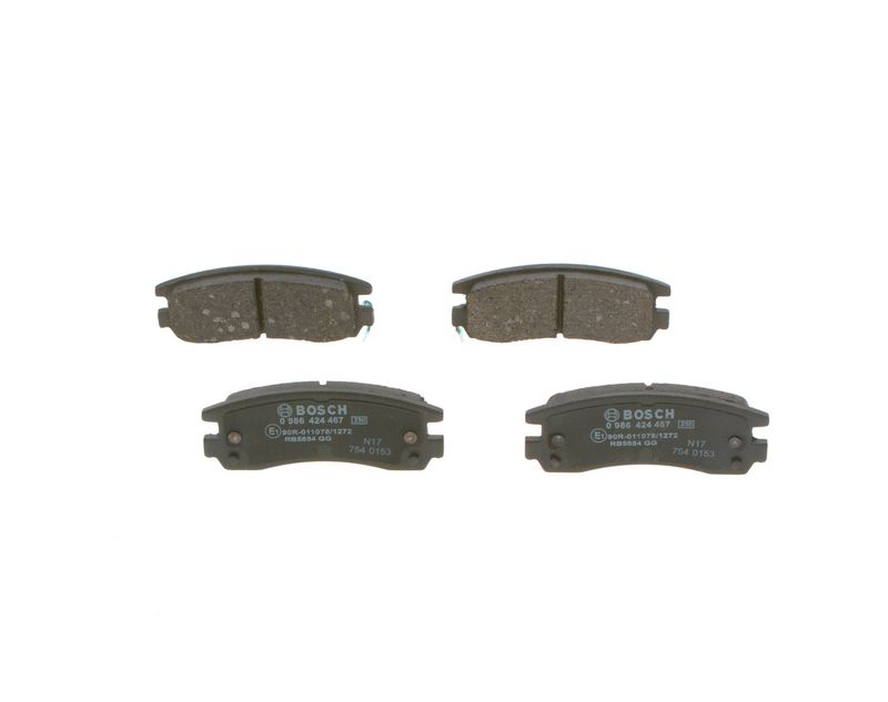 Комплект тормозных колодок, дисковый тормоз BOSCH 0986424467